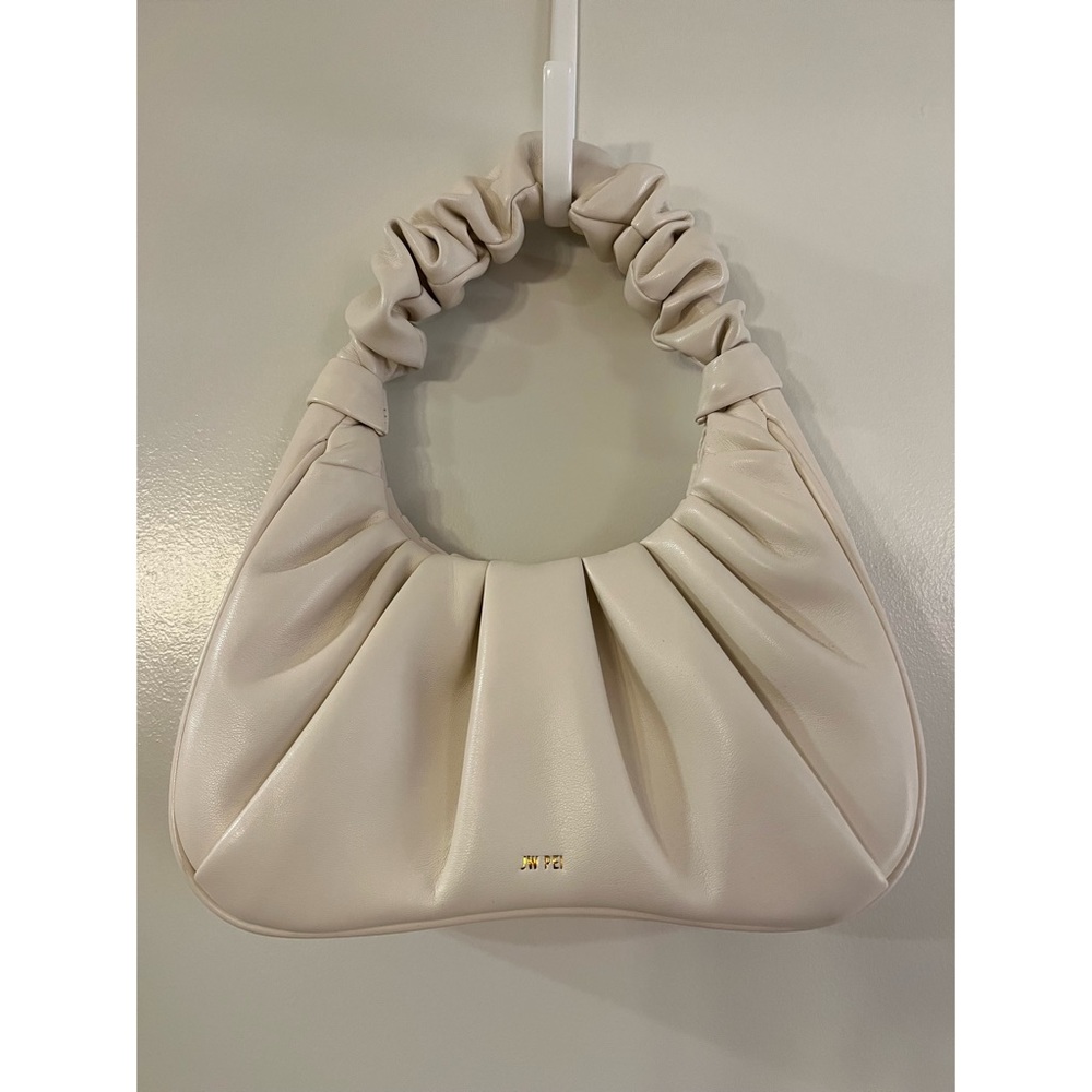JW PEI, vegan leather, ruched handbag, ivory